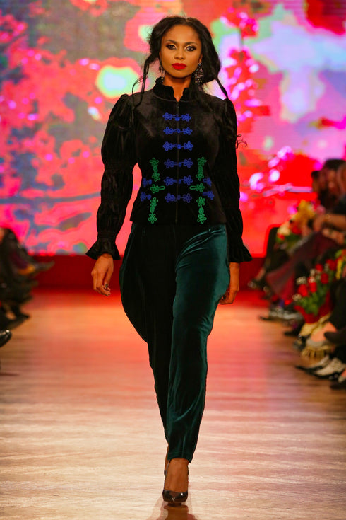 Sacou de catifea broderie V537